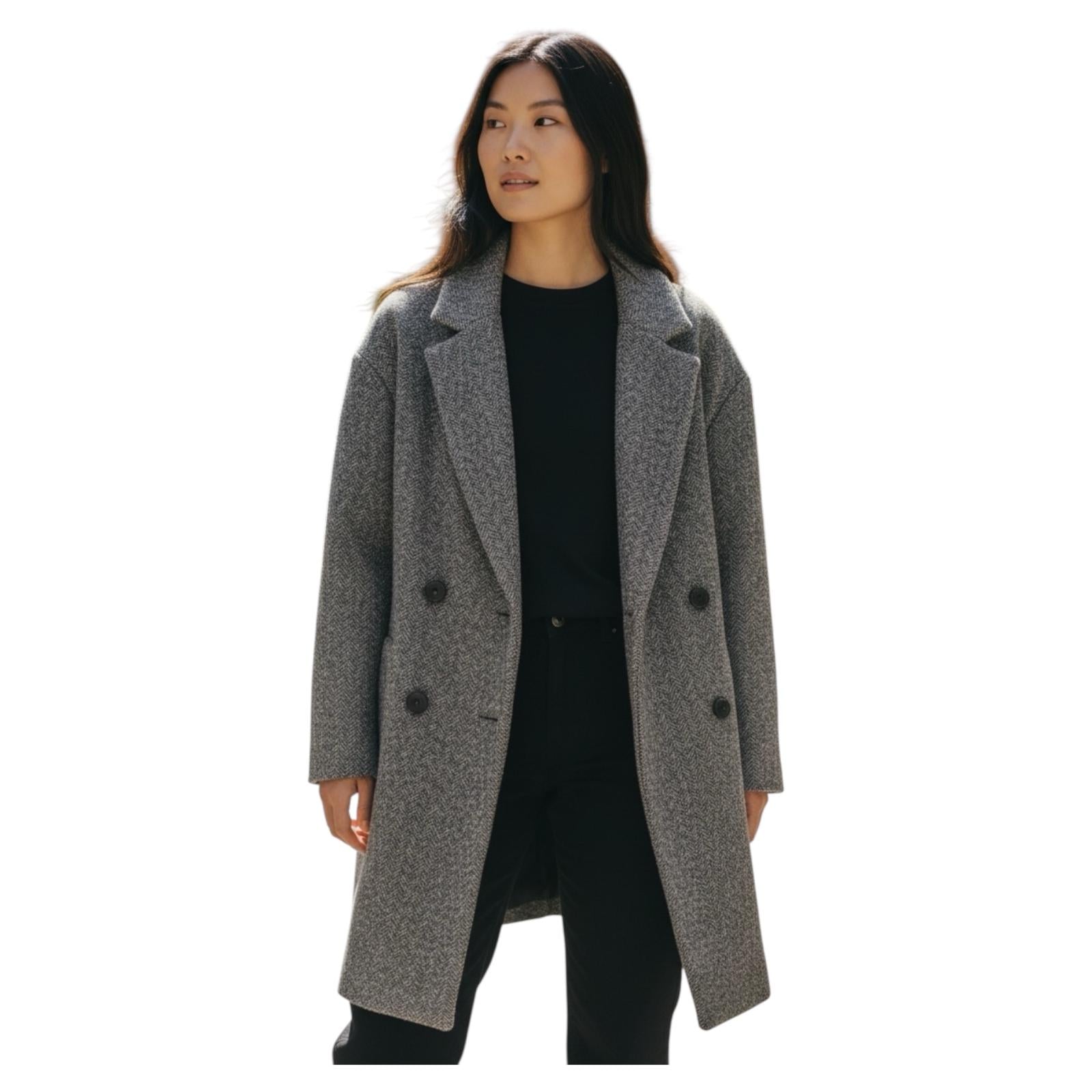 Abrigo mujer gris largo zara talla S 35€