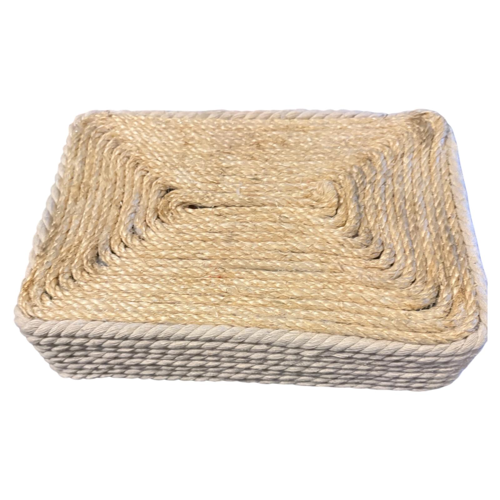 CAJA ORGANIZADORA  FLOREADA Y CUERDA Y DETALLE DE FLOR