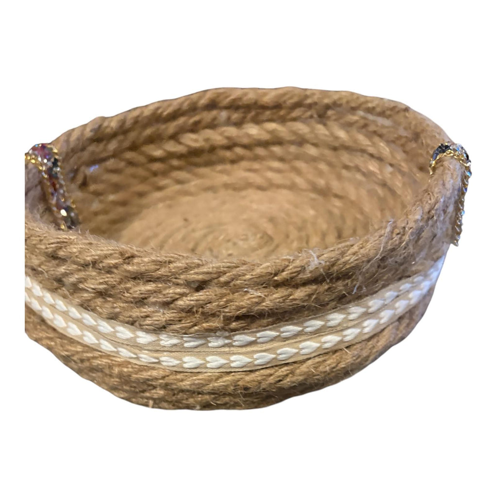 CESTA REDONDA DE YUTE CON DETALLES