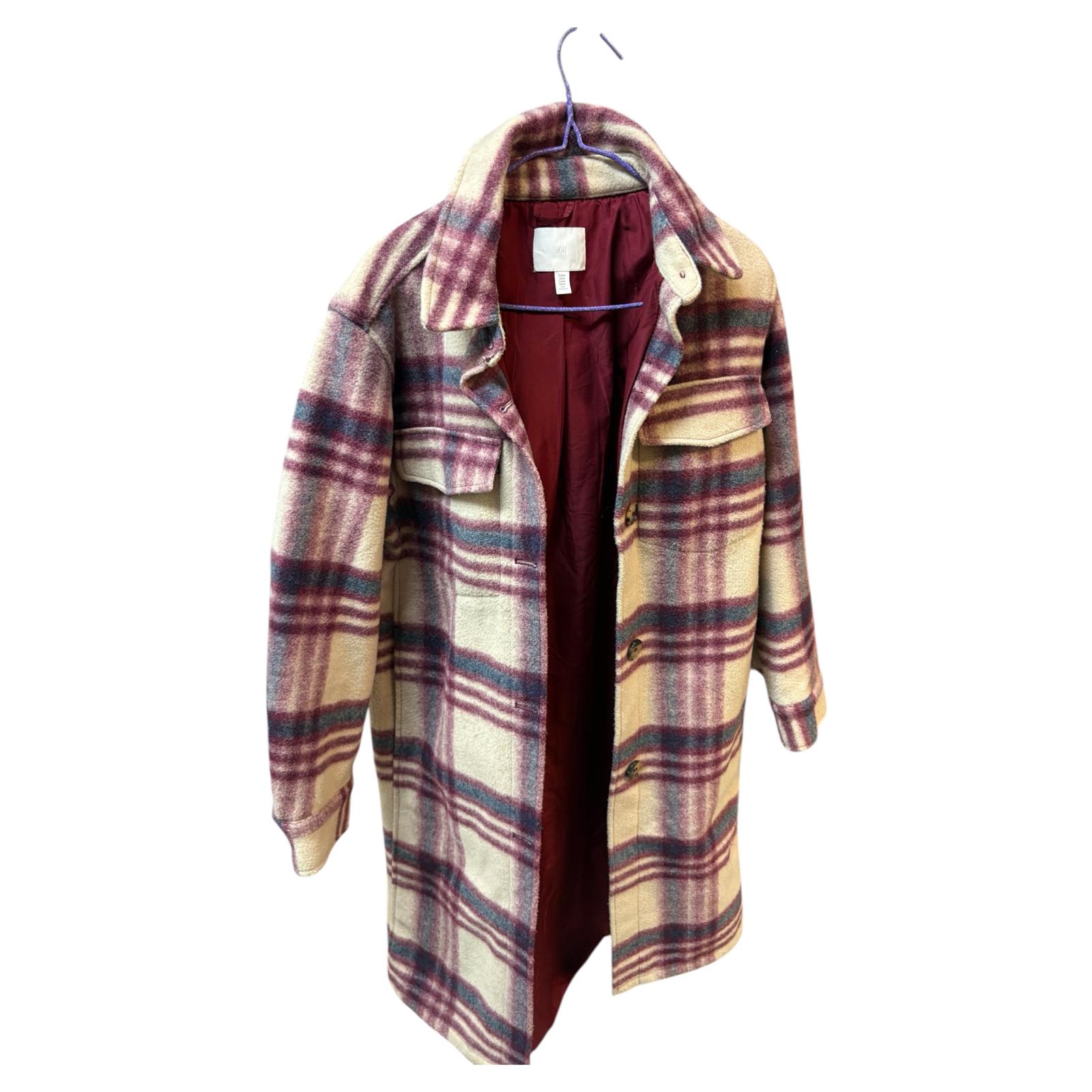 Abrigo largo h&m  cuadros talla M  47,99 €