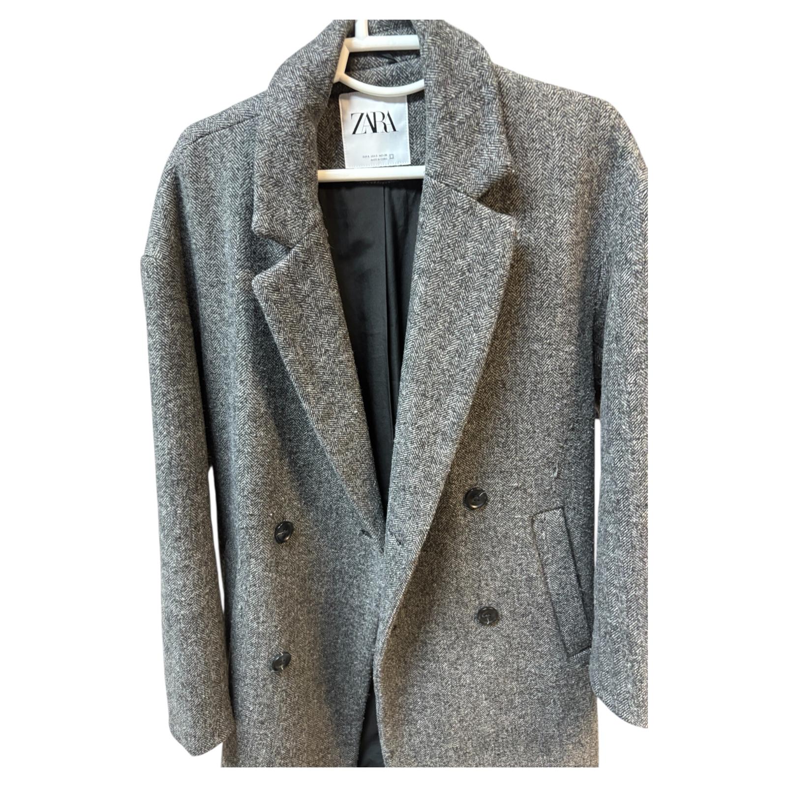 Abrigo mujer gris largo zara talla S 35€